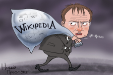 Карикатура на предложение Владимира Мединского для проекта «Знание.Вики». Изображение: «Новый проспект»