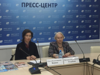 Ольга Ванина (слева) на пресс-конференции «Белорусской энциклопедии» (13 января 2021 года)