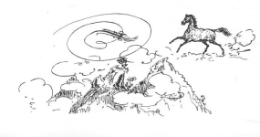 Рисунок М. Ю. Лермонтова. Виньетка на автографе посвящения поэмы «Аул Бастунджи», 1831 г.