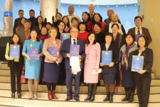 Участники и гости презентации первого тома «Урянхайско-тувинской энциклопедии» (8 октября 2021 года)