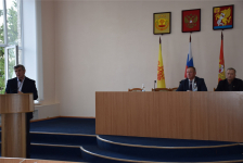 Александр Степанов выступает на презентации второго издания энциклопедии Красночетайского района (27 июня 2019 года)