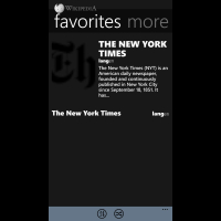 Скриншот приложения Wikipedia для Windows Phone
