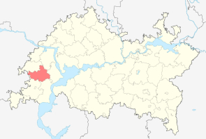 Расположение Апастовского района на карте Татарстана