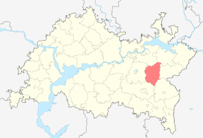 Расположение Сармановского района на карте Татарстана
