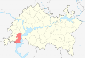 Расположение Тетюшского района на карте Татарстана