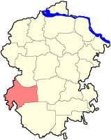 Расположение Порецкого района на карте Чувашии