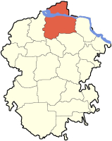 Расположение Чебоксарского района на карте Чувашии