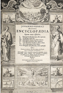 Фронтиспис «Энциклопедии, разделённой на семь частей» (Encyclopaedia septem tomis distincta) Иоганна Генриха Альштеда (Johann Heinrich Alsted). 1630