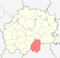 Расположение Сараевского района на карте Рязанской области