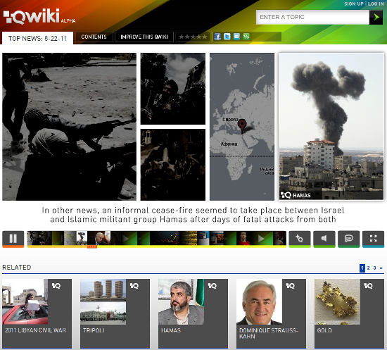 Новости за один выбранный день на Qwiki