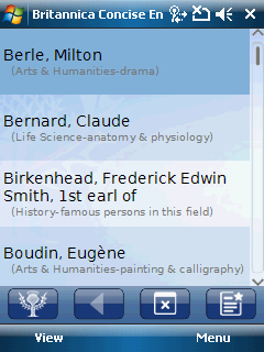 Скриншоот приложения «Britannica Concise Encyclopedia 2011»