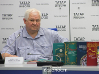 Рафаиль Шайдуллин на пресс-конференции Института татарской энциклопедии к Году национальных культур и традиций народов Татарстана в Республике Татарстан (16 июня 2023 года). Фото: «Казанские ведомости»