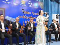 Выступление ансамбля Maqom на презентации «Энциклопедии Алишера Навои» (21 февраля 2025 года). Фото: OʻzA