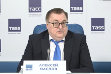 Алексей Маслов выступает на пресс-конференции в ТАСС (7 августа 2024 года). Фото: скрин с видео ТАСС