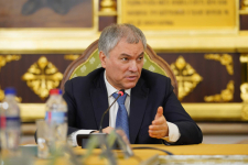 Вячеслав Володин на 32-м совместном заседании Наблюдательного, Общественного и Попечительского советов по изданию «Православной энциклопедии» (28 марта 2023 года). Фото: сайт МП РПЦ