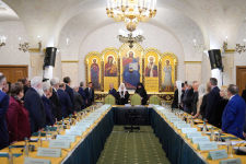 Перед 34-м заседанием советов по изданию «Православной энциклопедии» (31 марта 2026 года). Фото: пресс-служба Патриарха Московского и всея Руси