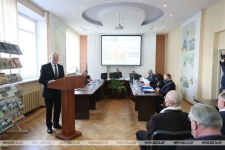 Владимир Гусаков выступает на конференции «Рижский мир 1921 года в судьбе белорусского народа» (18 марта 2021 года). Фото: Рамиля Насибулина/БелТА