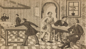 Трактир с бильярдом. Лубок. 1837 г.