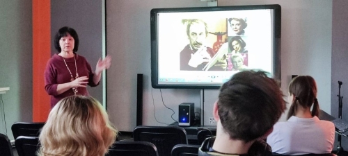 Марина Кравченко рассказывает о Владимире Басове (1923—1987) в московской библиотеке № 16 имени А. Н. Островского (6 марта 2025 года)