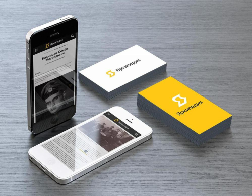 «Яркипедия»: варианты отображения на смартфонах и дизайн визиток сайта