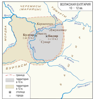 Карта Волжской Булгарии (X — XII вв.) Карта Волжской Булгарии (X — XII вв.)